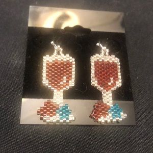 Handmade brick stitch earrings.